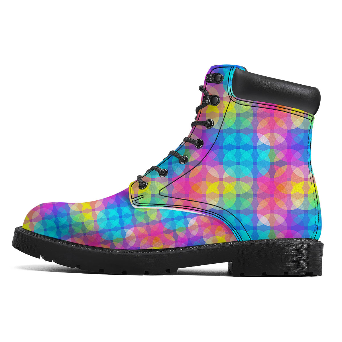 Disco Lights Colorful Print Pattern Boots-grizzshop
