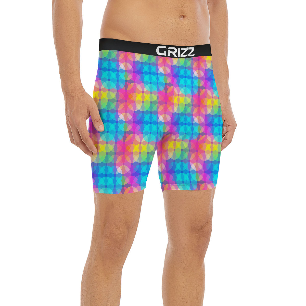 Disco Lights Colorful Print Pattern Boxer Briefs-grizzshop