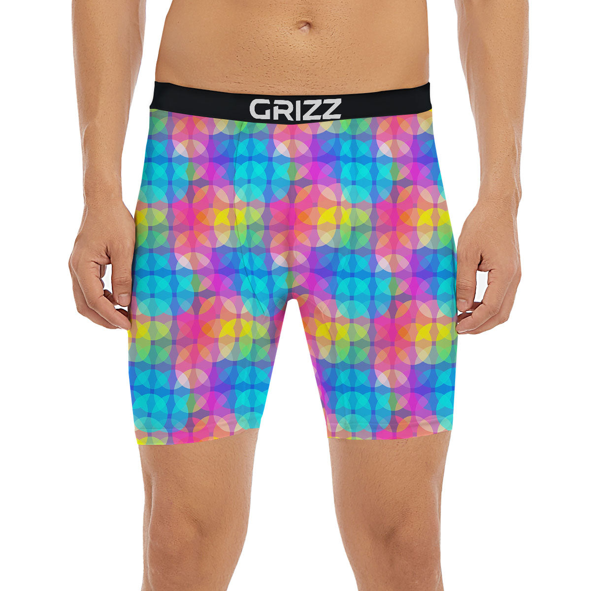 Disco Lights Colorful Print Pattern Boxer Briefs-grizzshop