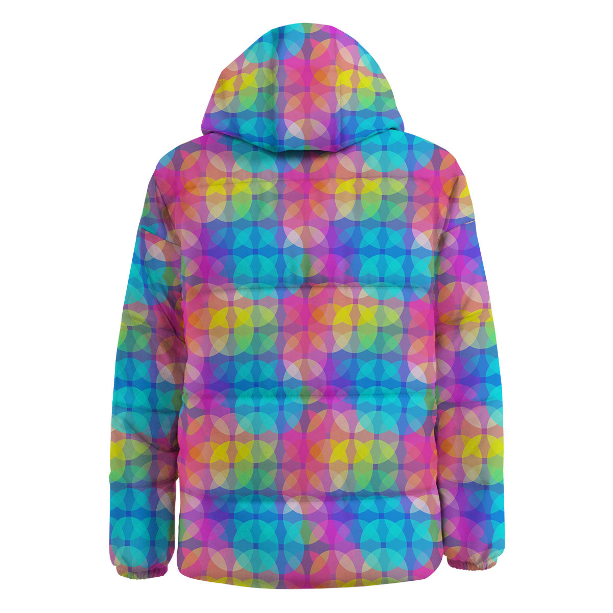 Disco Lights Colorful Print Pattern Down Jacket-grizzshop