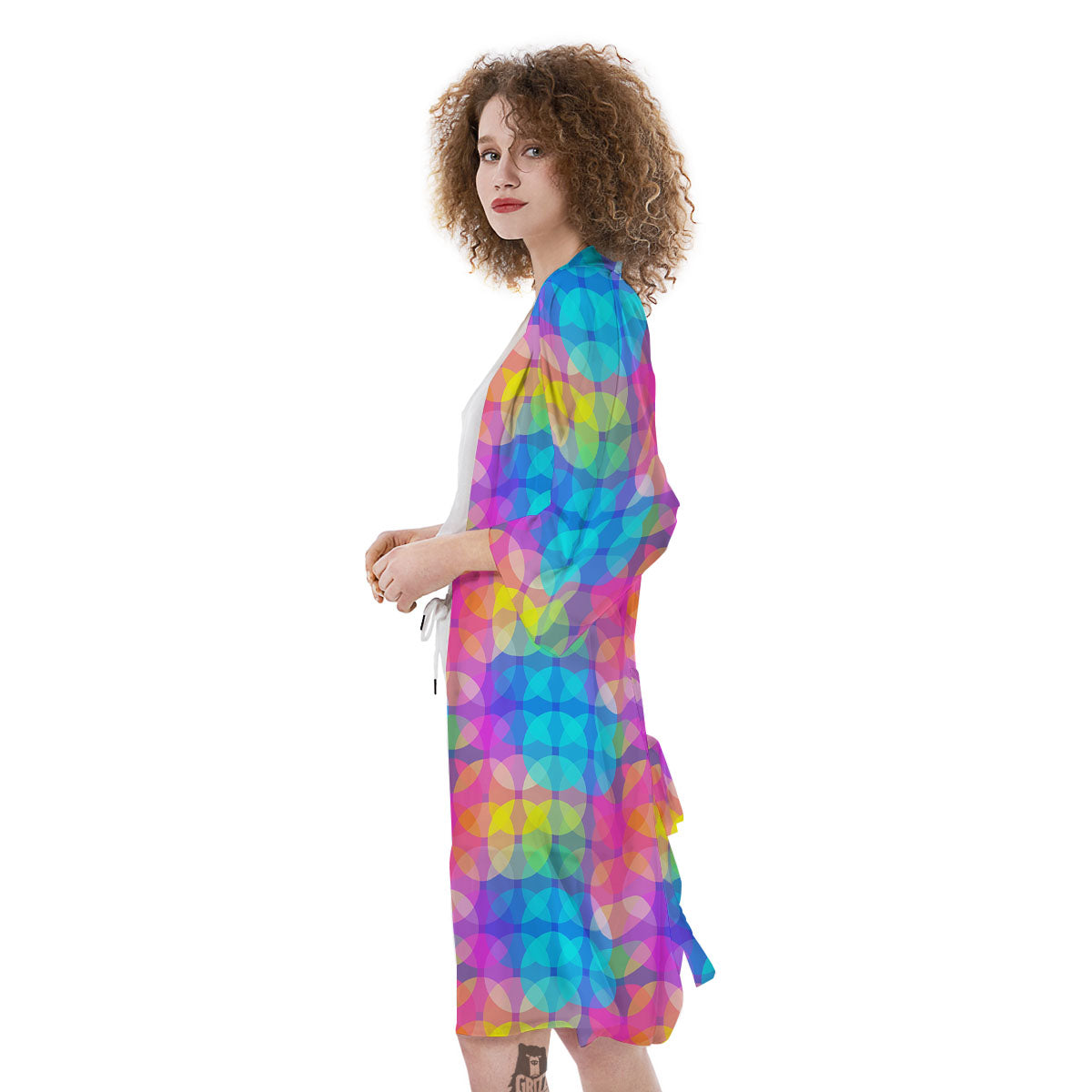 Disco Lights Colorful Print Pattern Kimono-grizzshop