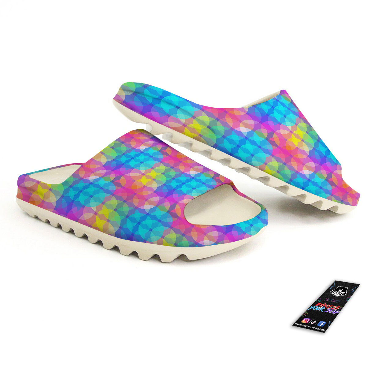 Disco Lights Colorful Print Pattern Sandals-grizzshop