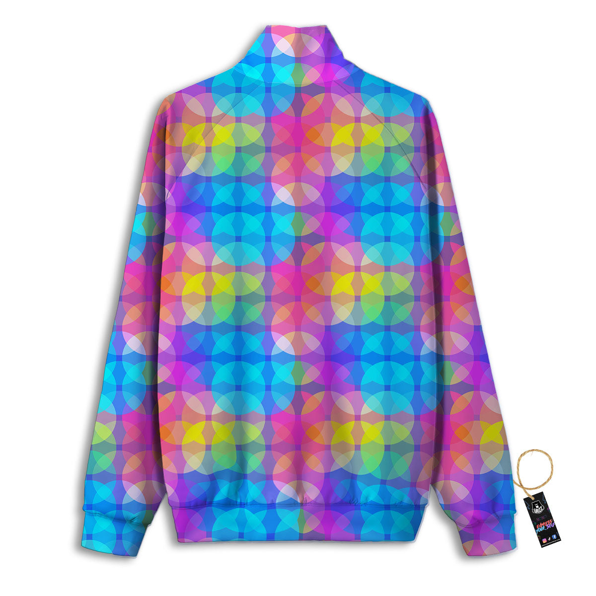 Disco Lights Colorful Print Pattern Track Jacket-grizzshop