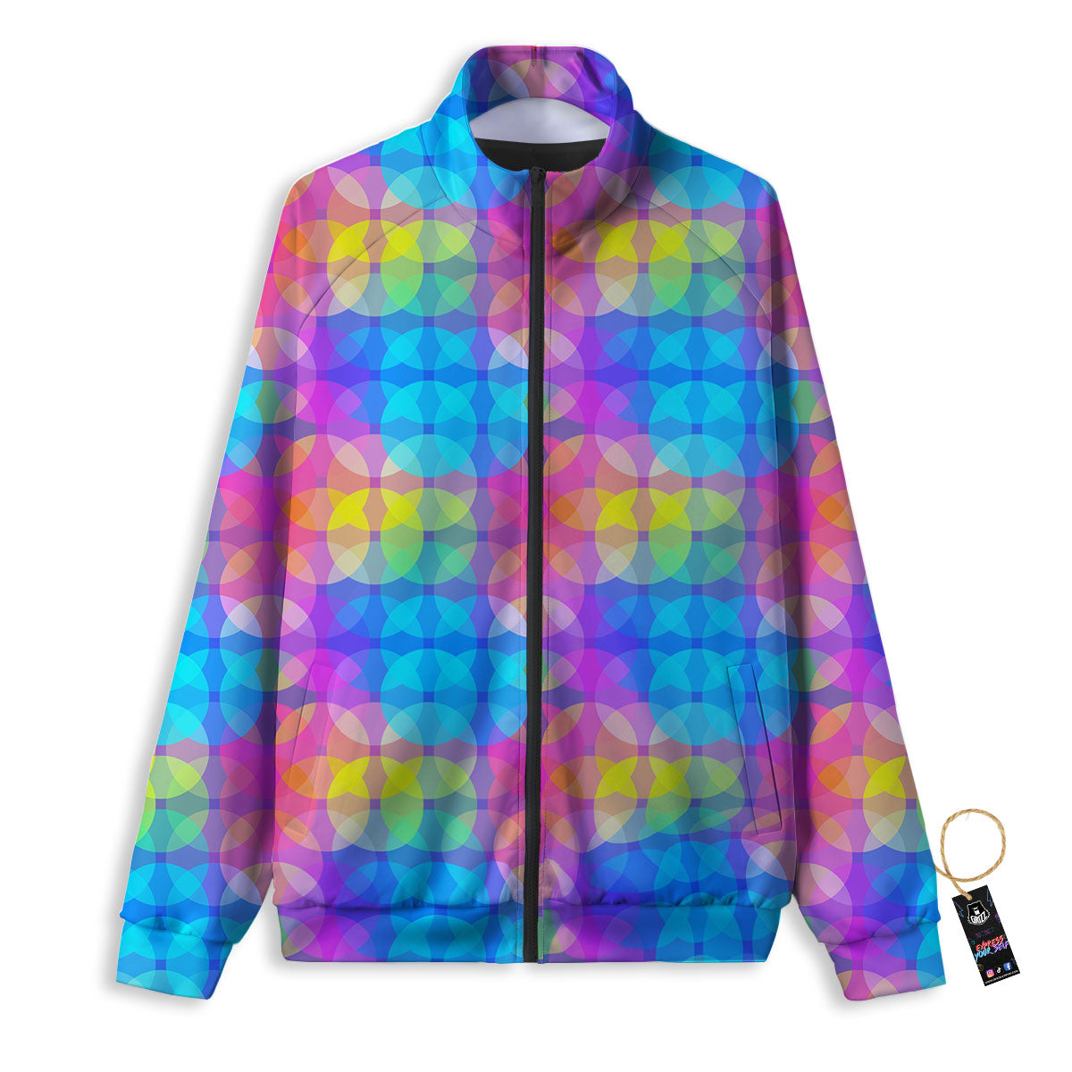 Disco Lights Colorful Print Pattern Track Jacket-grizzshop