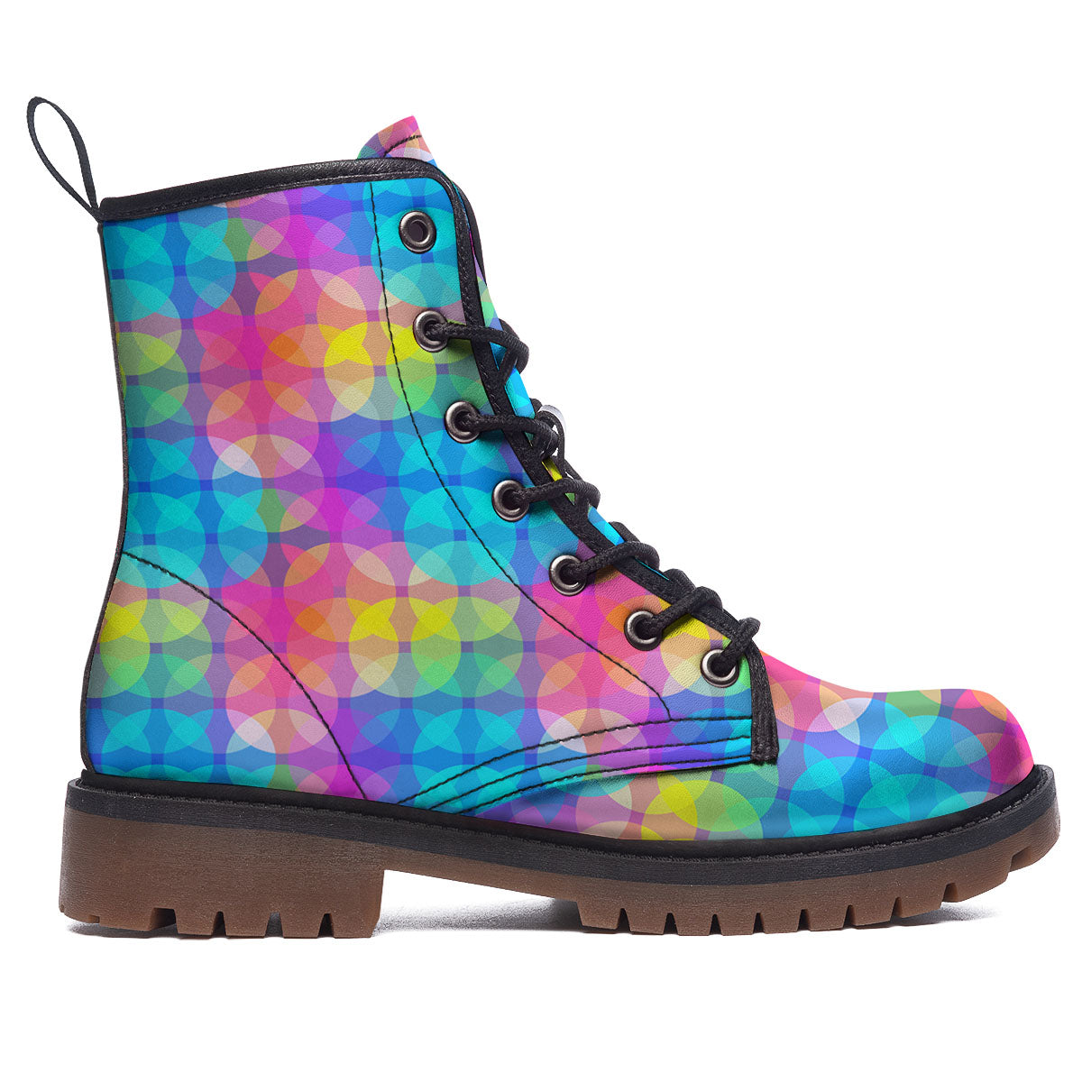 Disco Lights Colorful Print Pattern Work Boots-grizzshop