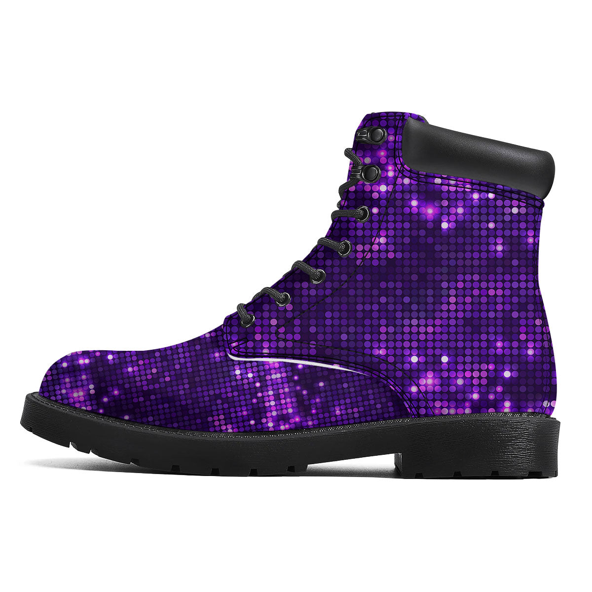 Disco Lights Purple Print Pattern Boots-grizzshop