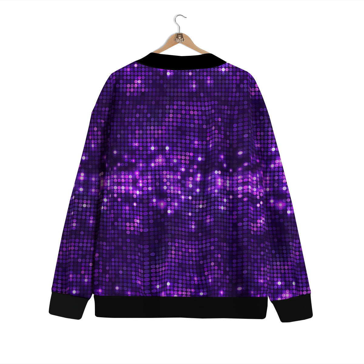Disco Lights Purple Print Pattern Cardigan-grizzshop