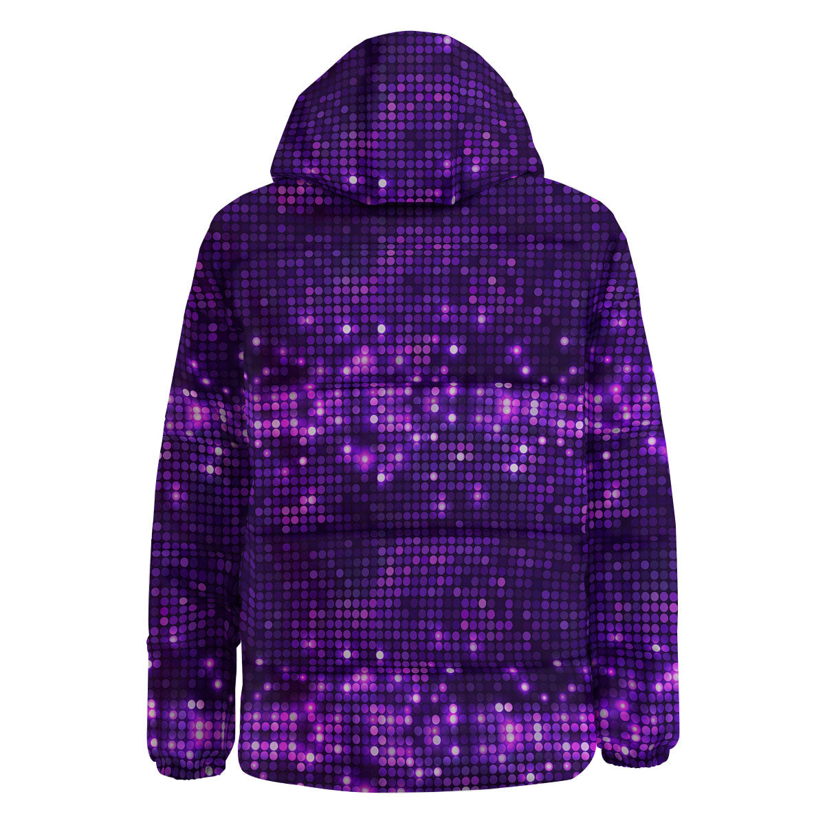 Disco Lights Purple Print Pattern Down Jacket-grizzshop
