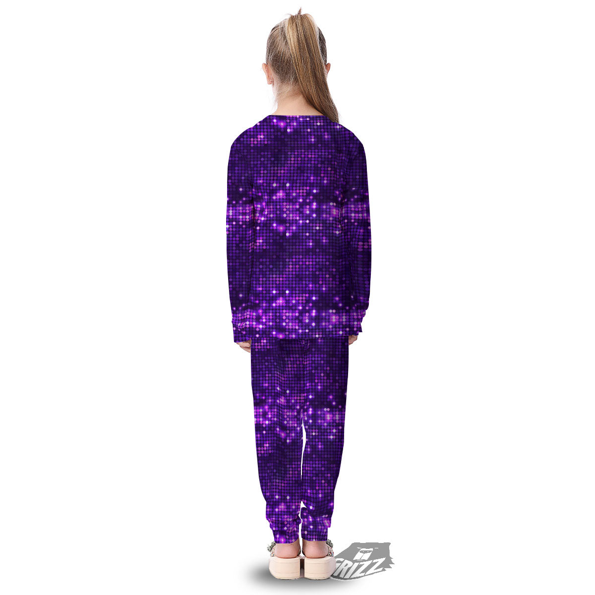 Disco Lights Purple Print Pattern Kid's Pajamas-grizzshop