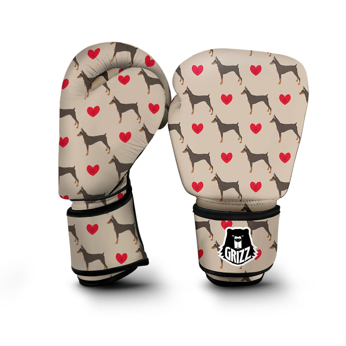 Doberman Dog Pattern Print Boxing Gloves-grizzshop