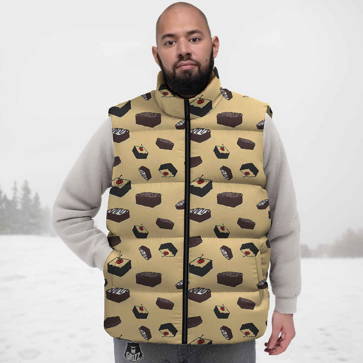 Doberman Dog Pattern Print Down Vest-grizzshop