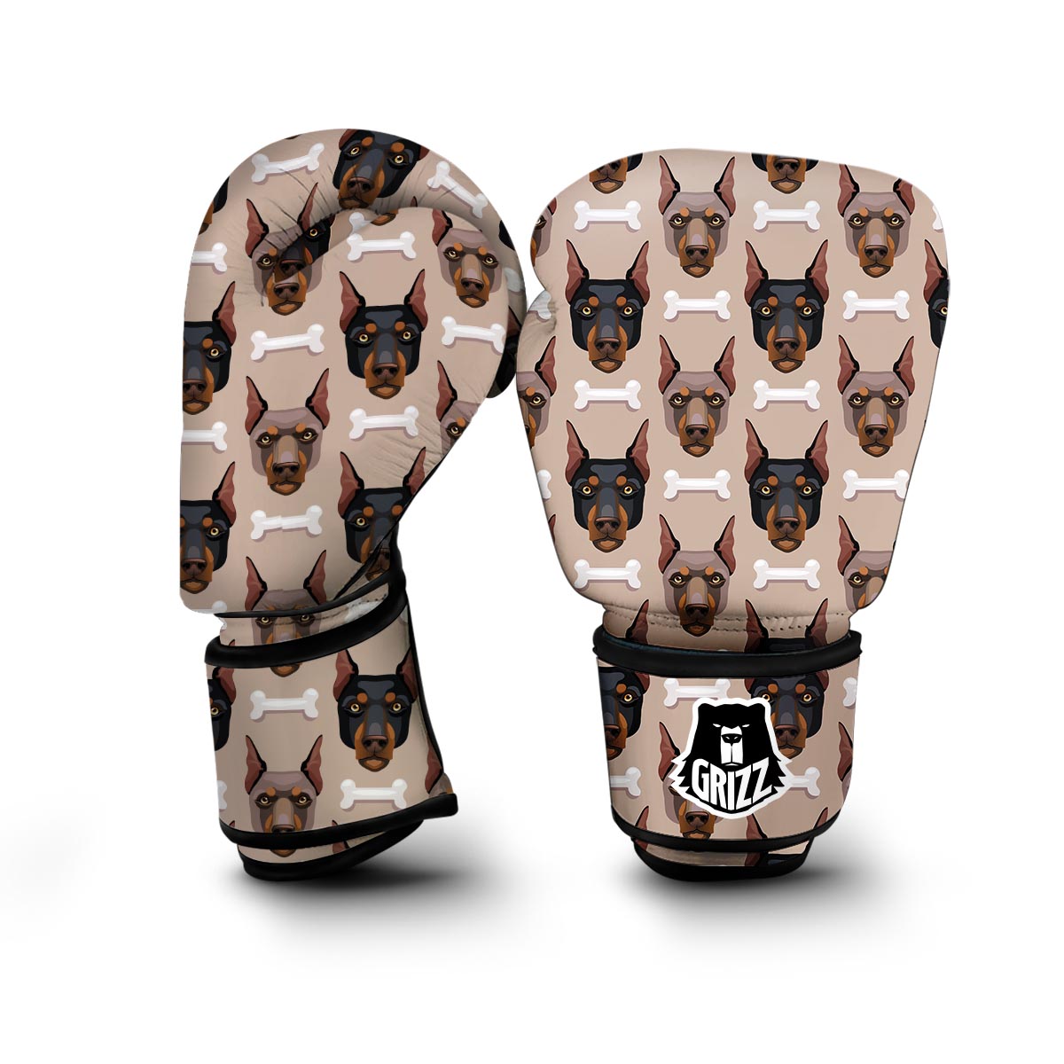 Doberman Dog Print Pattern Boxing Gloves-grizzshop