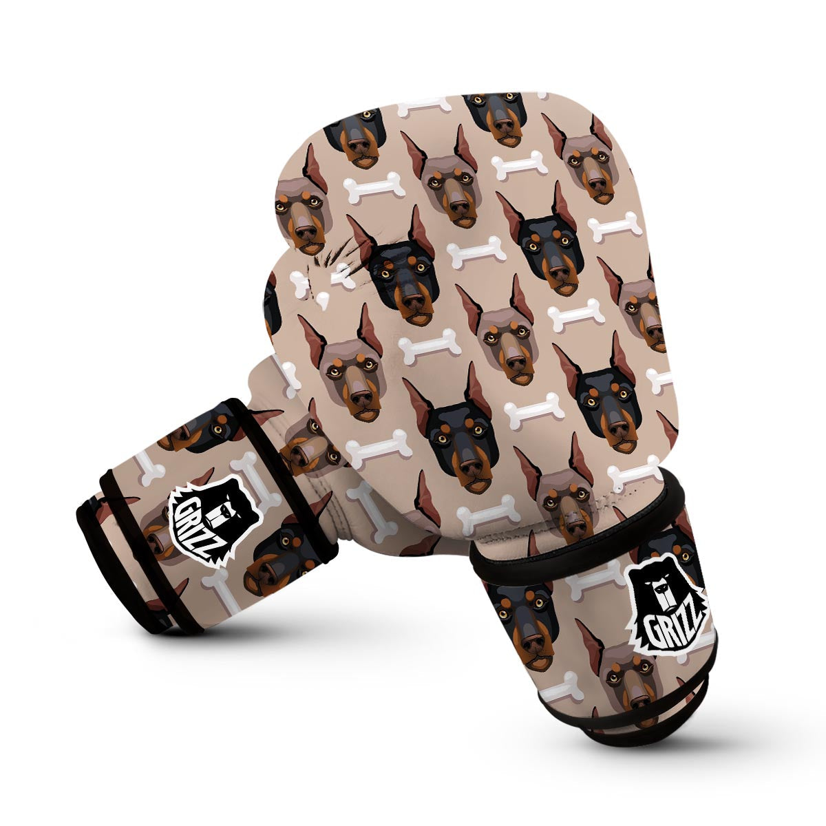 Doberman Dog Print Pattern Boxing Gloves-grizzshop