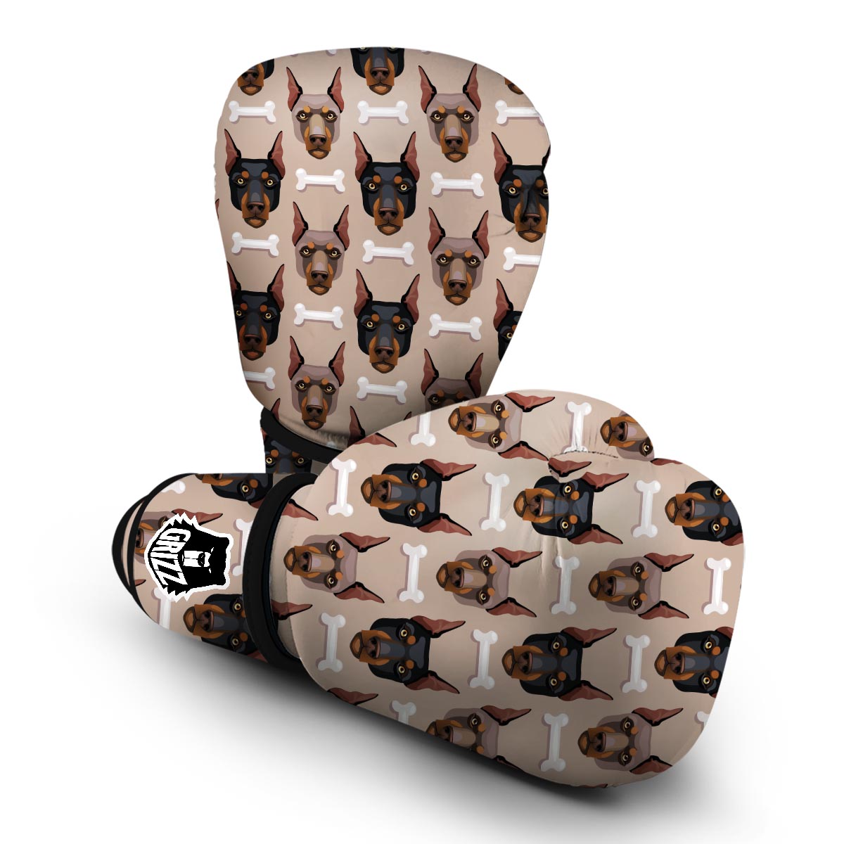 Doberman Dog Print Pattern Boxing Gloves-grizzshop
