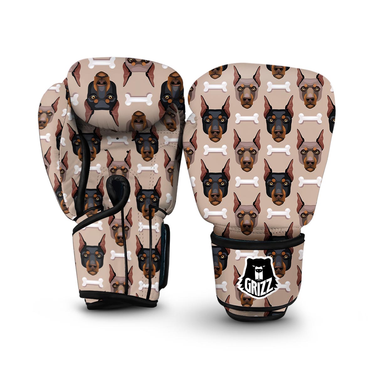 Doberman Dog Print Pattern Boxing Gloves-grizzshop