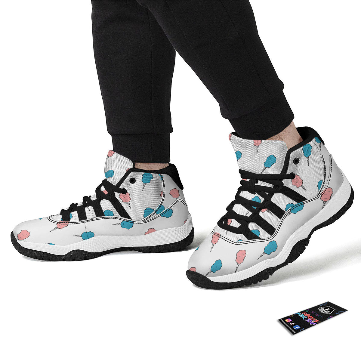 Dobermann Heart Print Pattern Black Bball Shoes-grizzshop