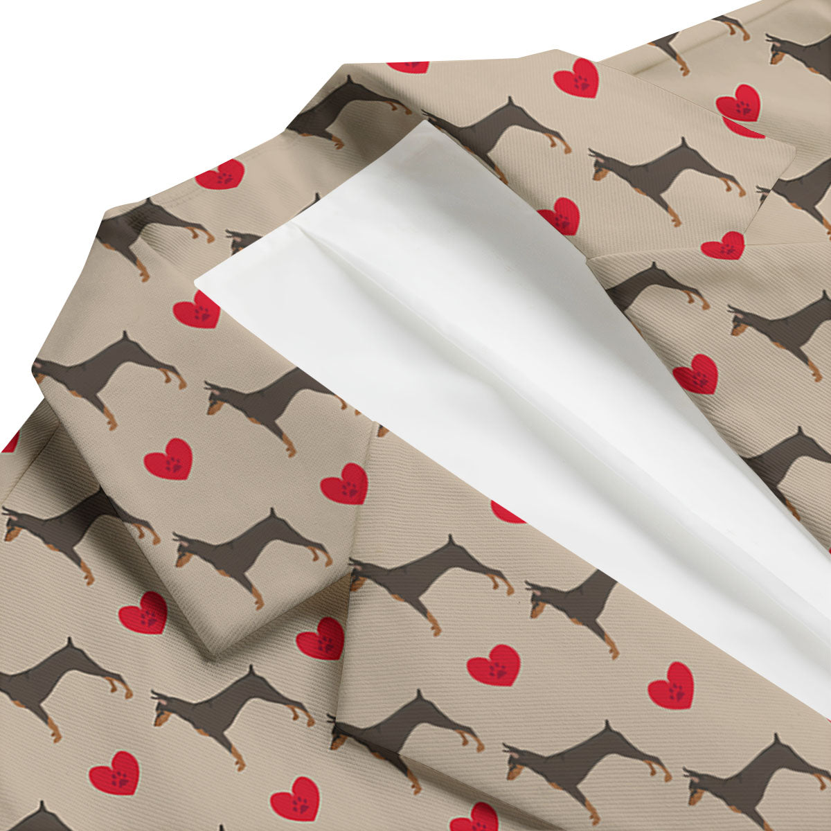 Dobermann Heart Print Pattern Men's Blazer-grizzshop