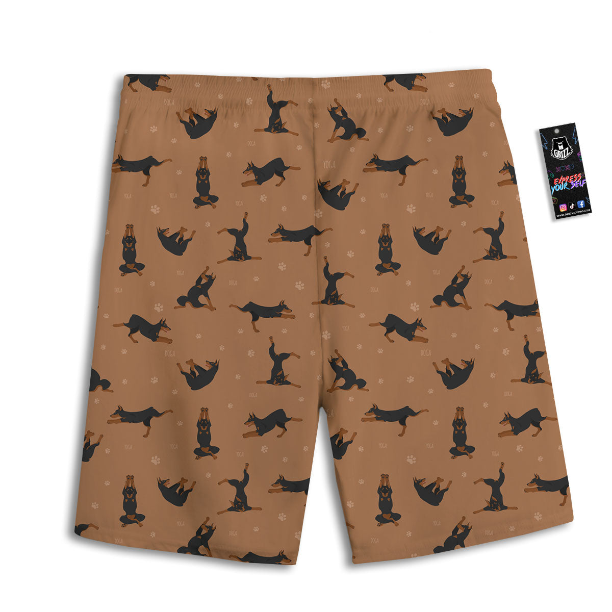 Dobermann Print Pattern Men's Athletic Shorts