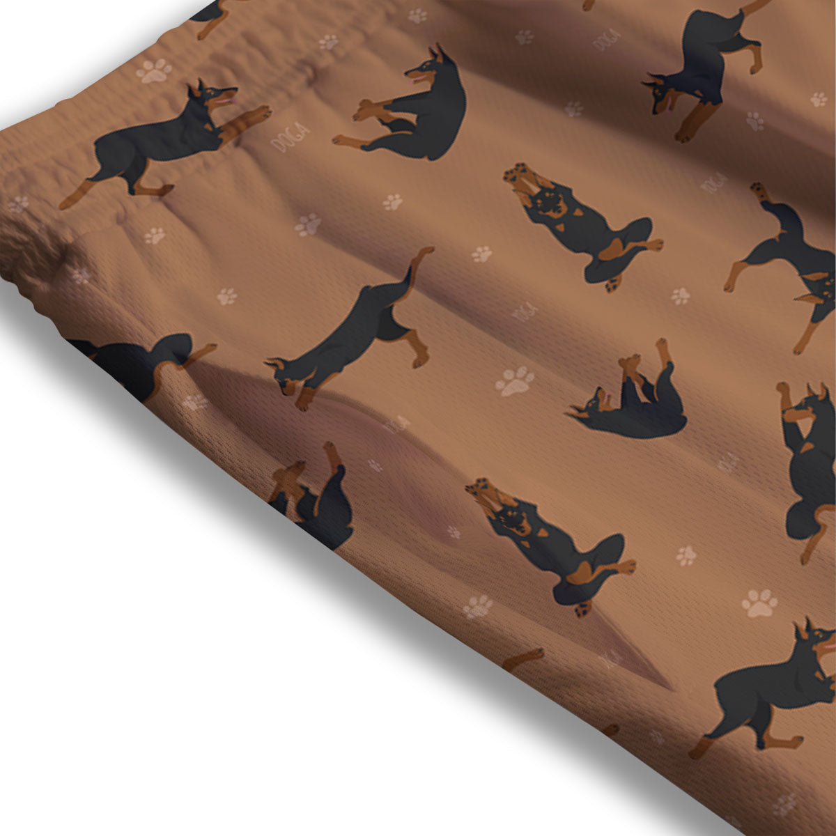 Dobermann Print Pattern Mesh Shorts