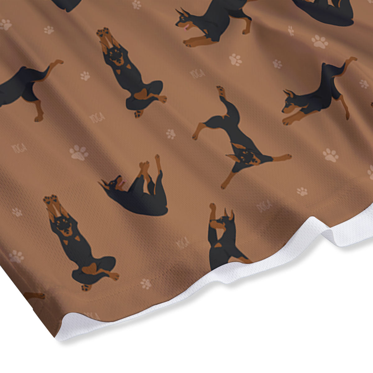 Dobermann Print Pattern Mesh Shorts