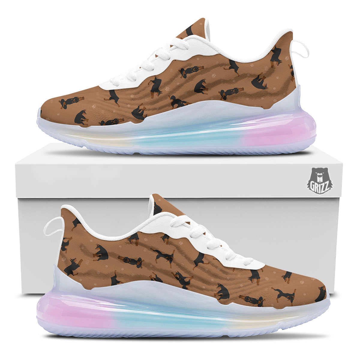 Dobermann Print Pattern Running Sneakers-grizzshop
