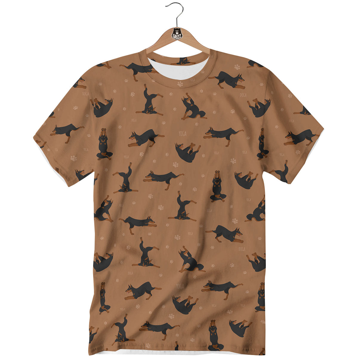 Dobermann Print Pattern T-Shirt-grizzshop