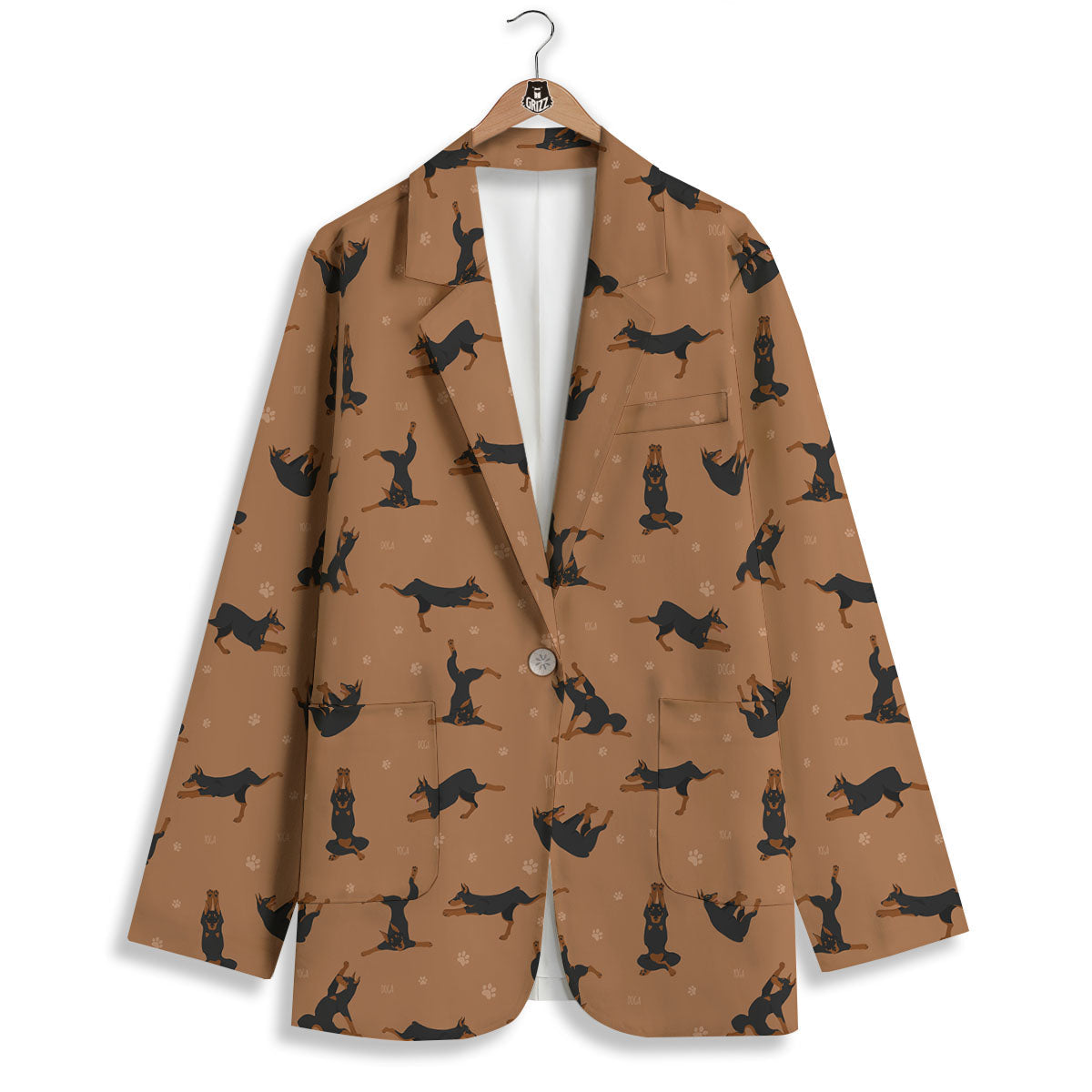 Dobermann Print Pattern Women's Blazer-grizzshop