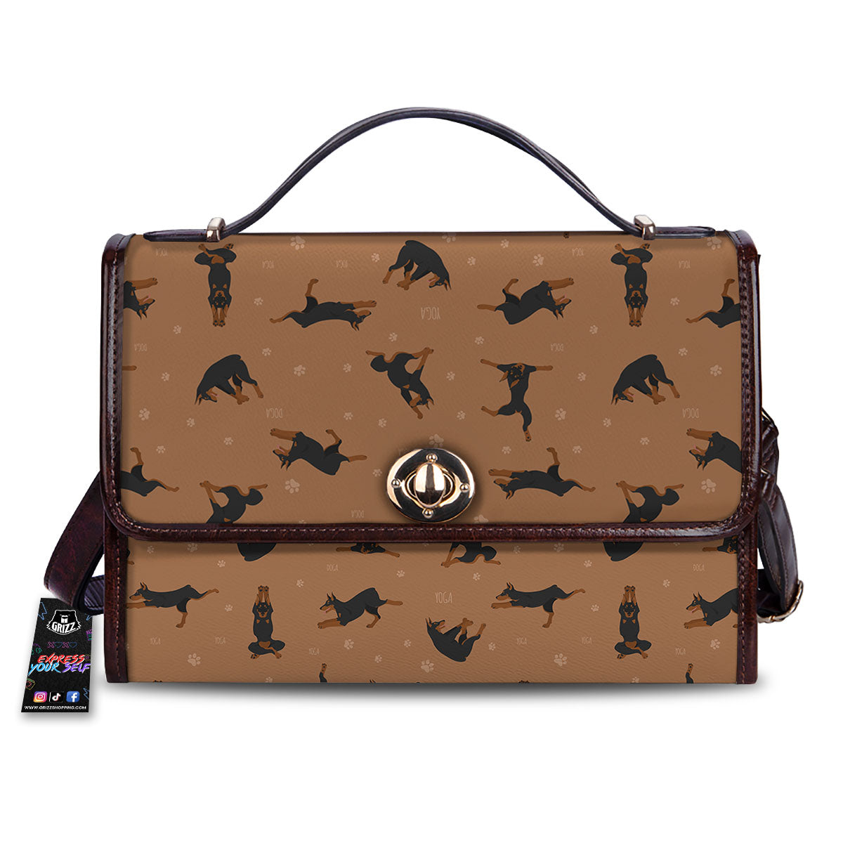 Dobermann Print Pattern Women's Satchel Bag