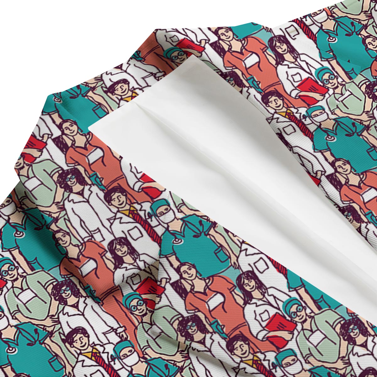 Docter Nurse Pattern Print Men's Blazer-grizzshop