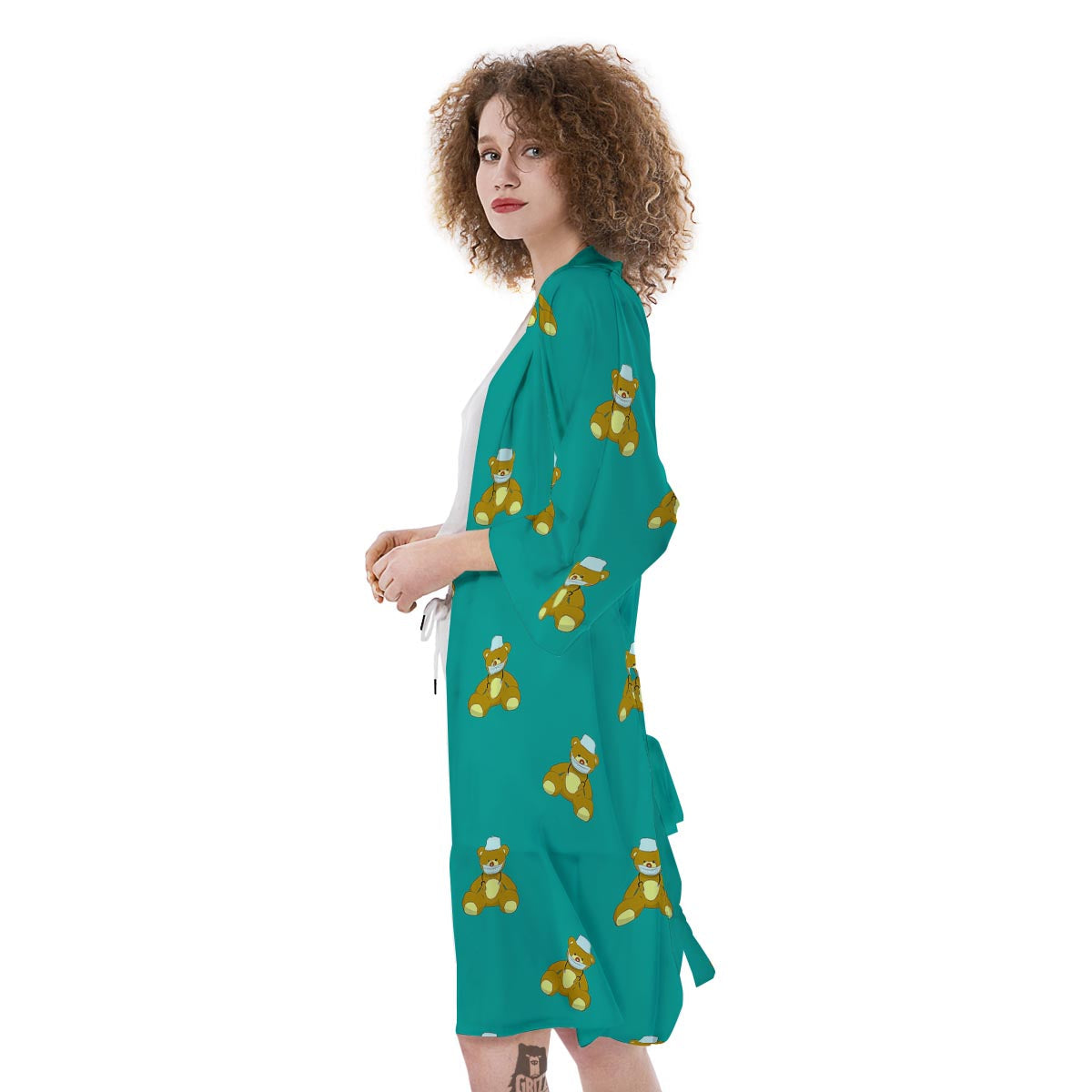Doctor Teddy Bear Print Pattern Kimono-grizzshop