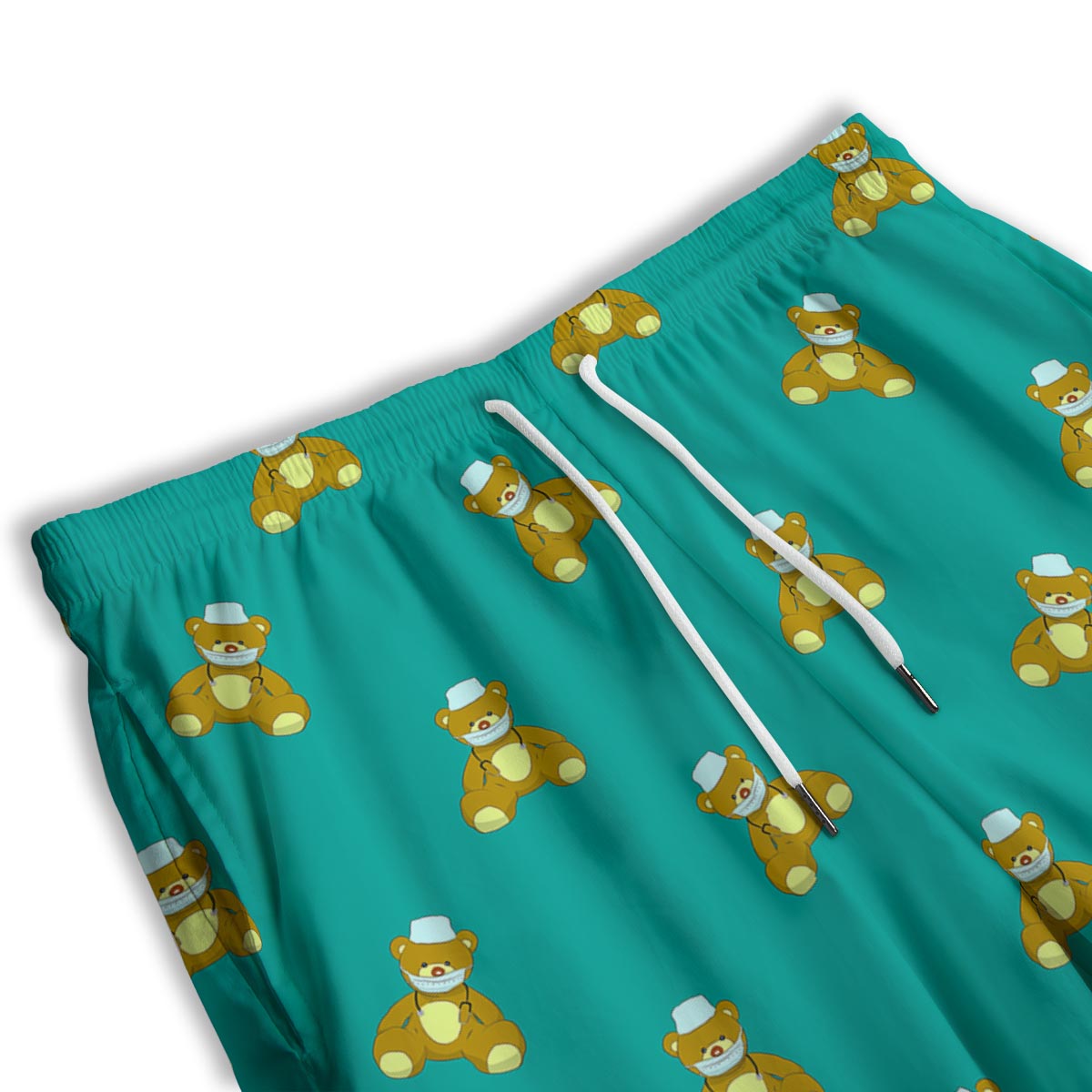 Doctor Teddy Bear Print Pattern Men's Athletic Shorts