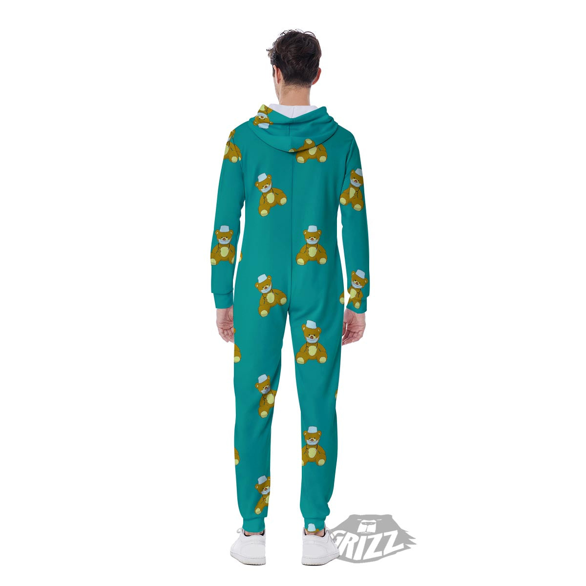 Doctor Teddy Bear Print Pattern Men's Jumpsuit-grizzshop