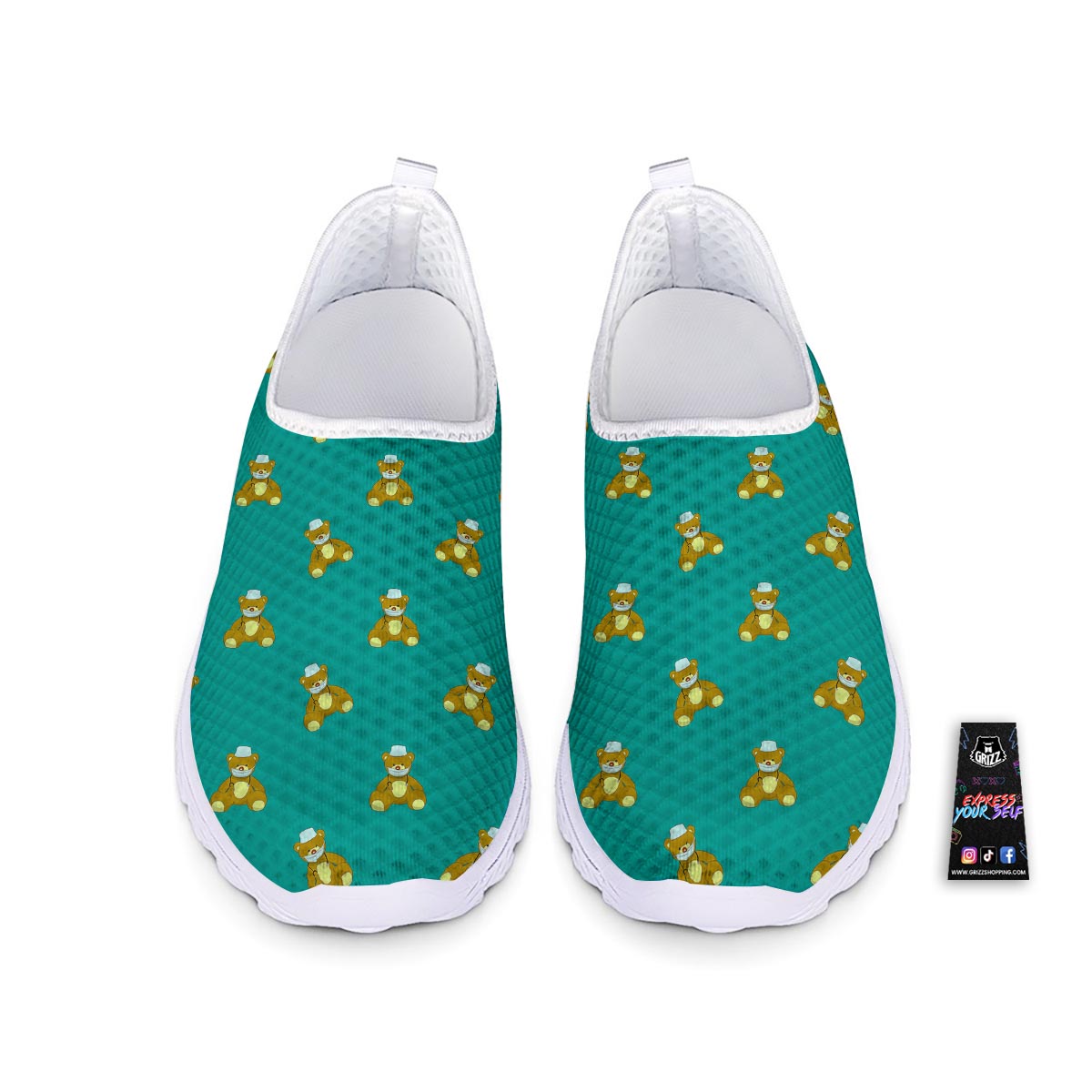 Doctor Teddy Bear Print Pattern Nurse Shoes-grizzshop