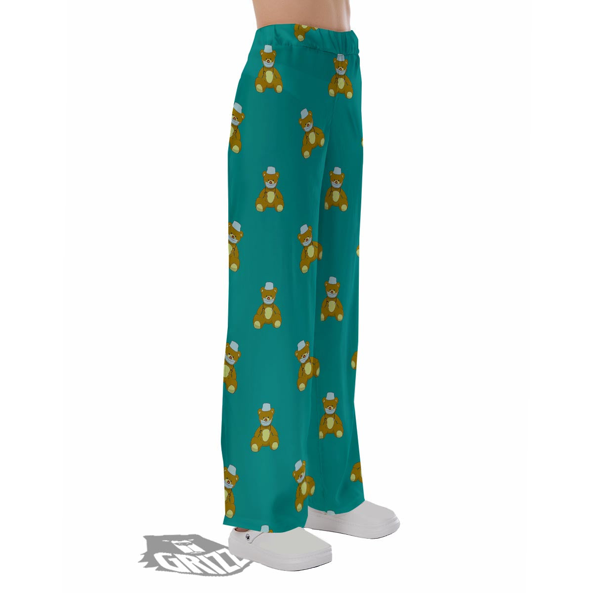 Doctor Teddy Bear Print Pattern Pajama Pants-grizzshop