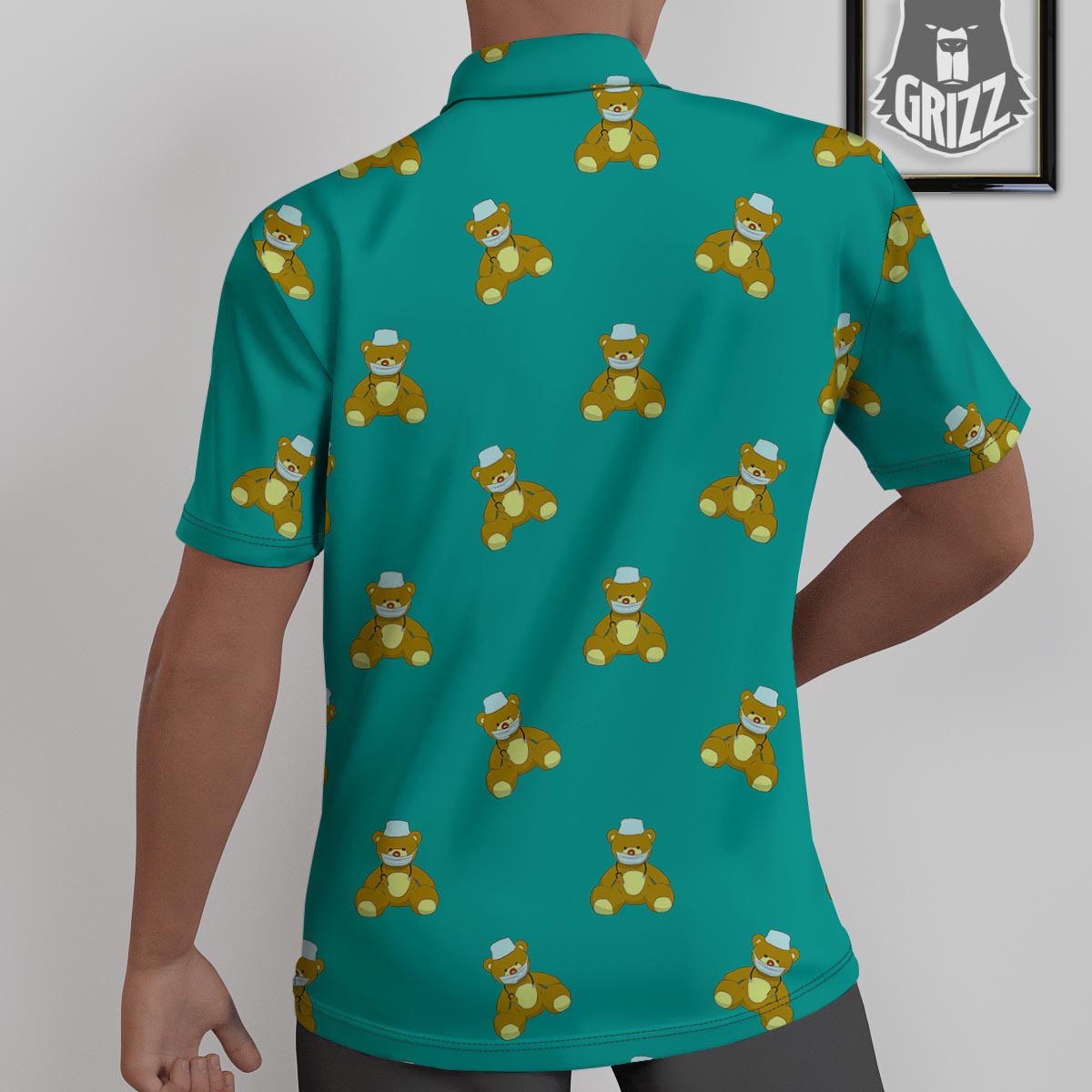 Doctor Teddy Bear Print Pattern Untucked Shirts-grizzshop
