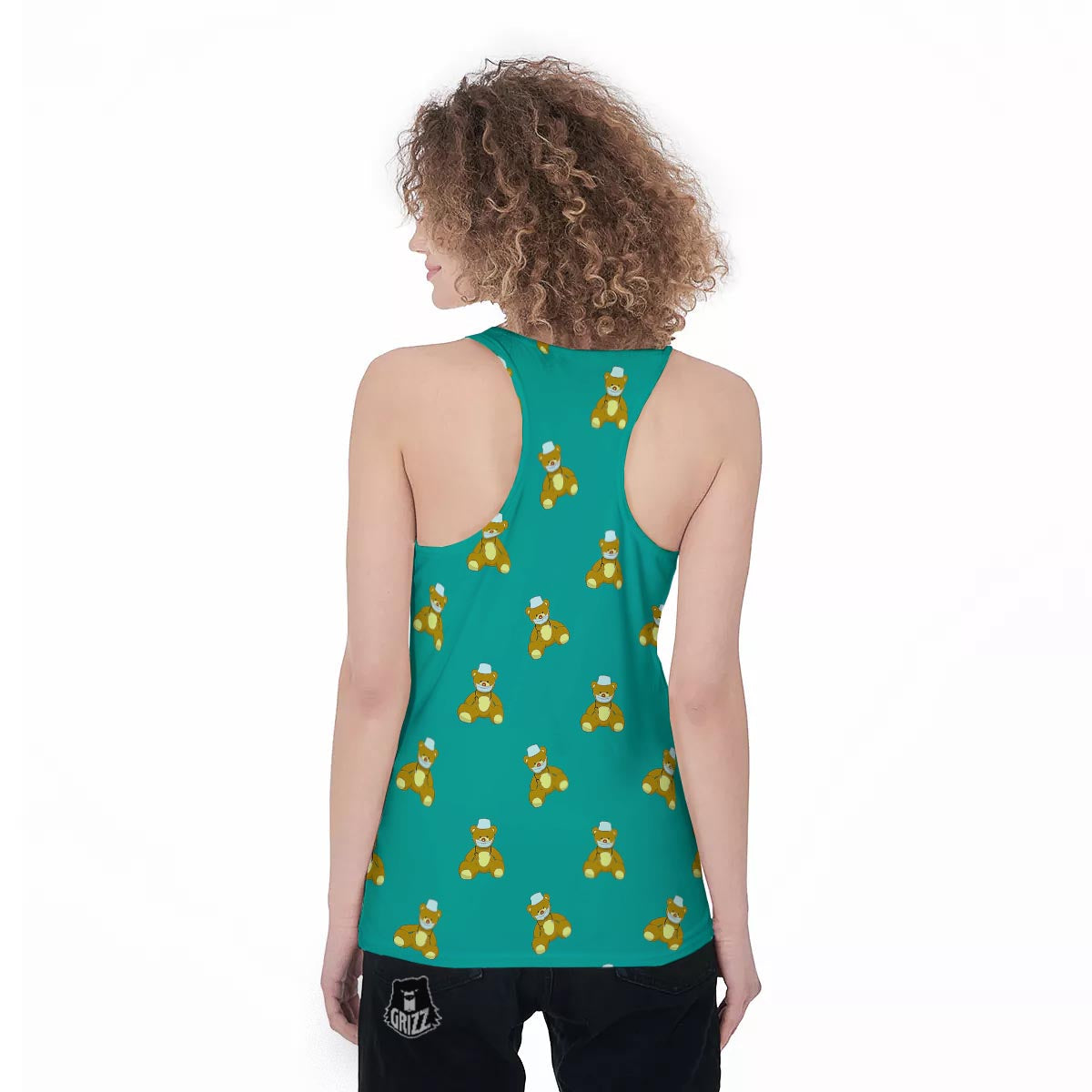 Doctor Teddy Bear Print Pattern Women's Racerback Tank Top-grizzshop