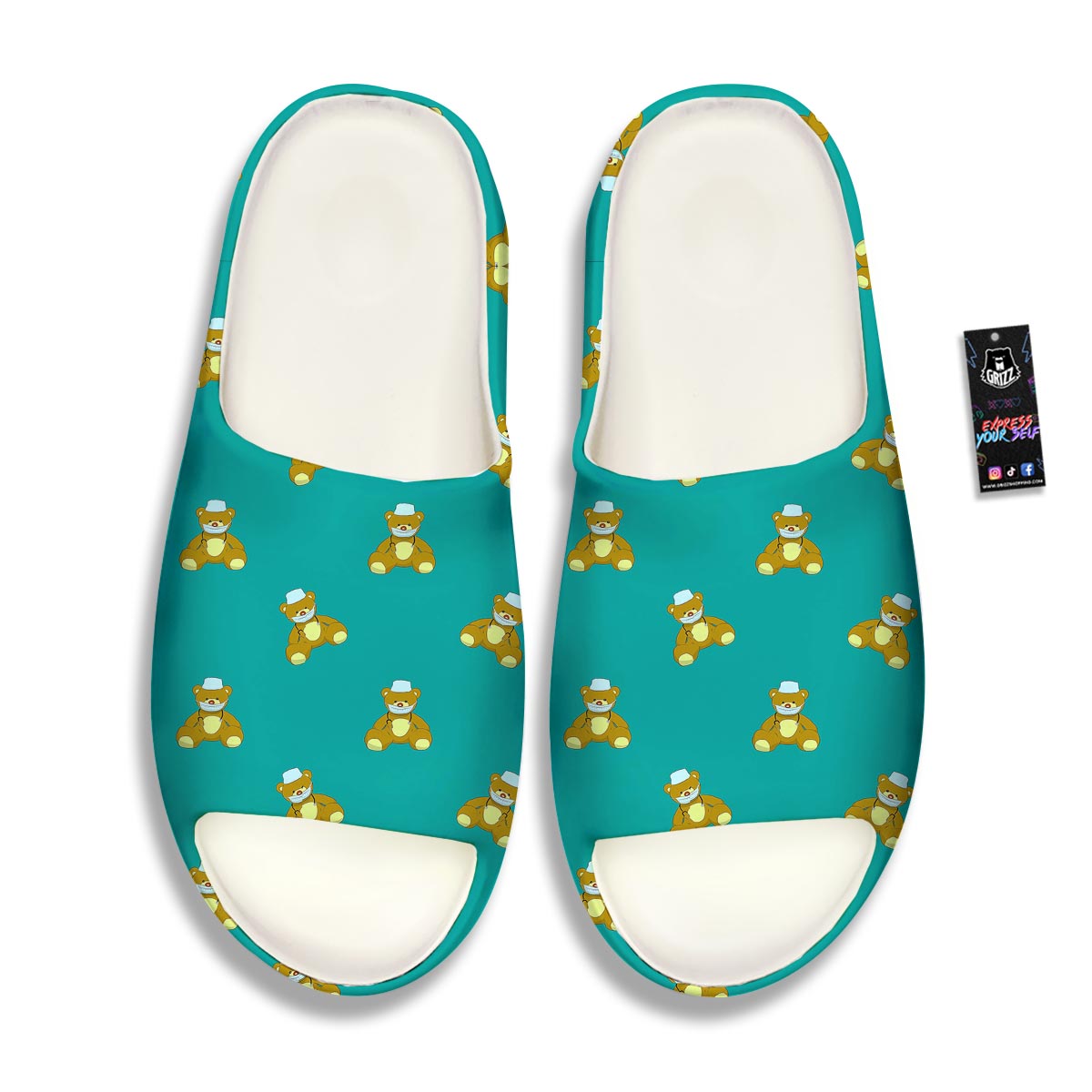 Doctor Teddy Bear Print Pattern Sandals-grizzshop