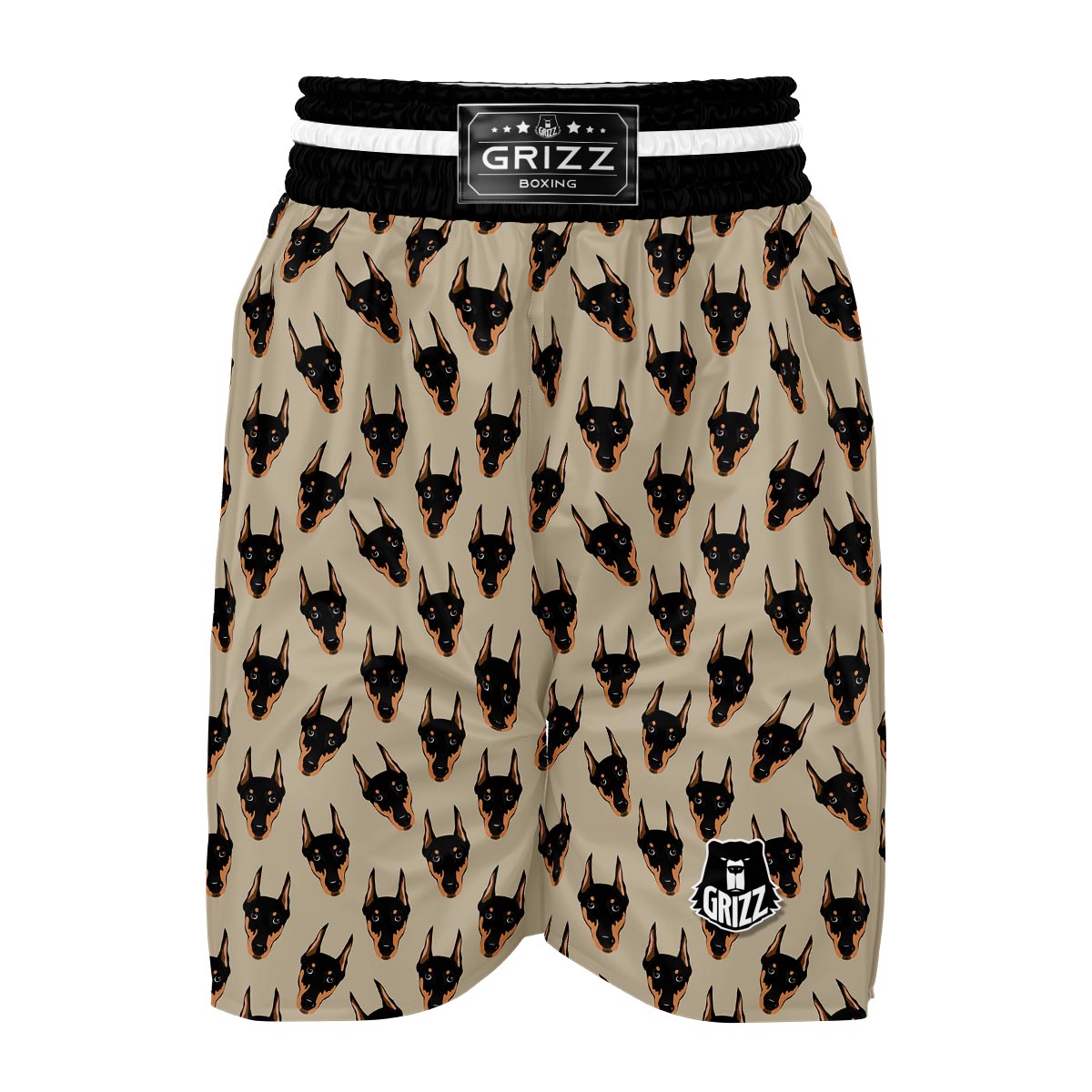 Dog Doberman Pattern Print Boxing Shorts-grizzshop