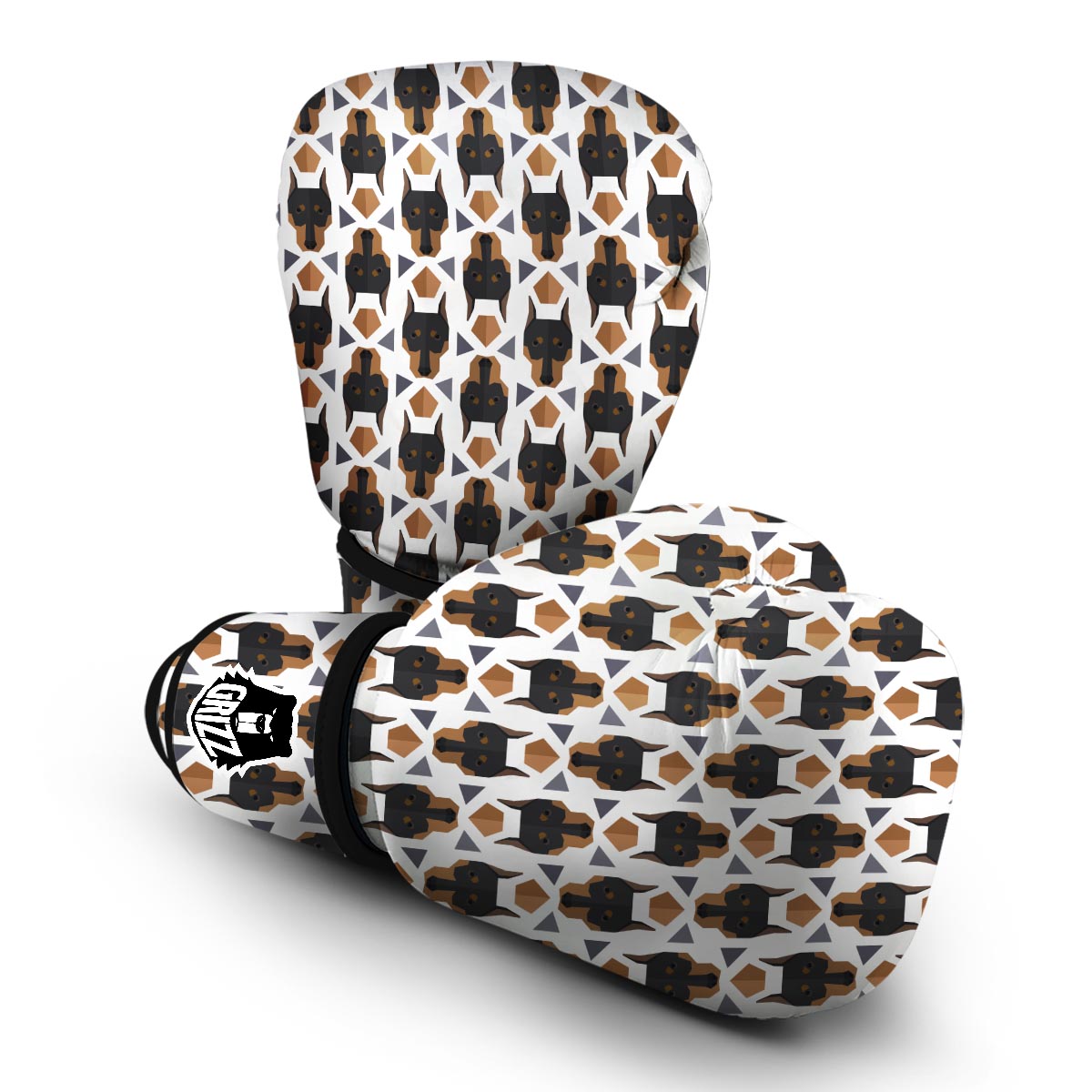 Dog Doberman Print Pattern Boxing Gloves-grizzshop