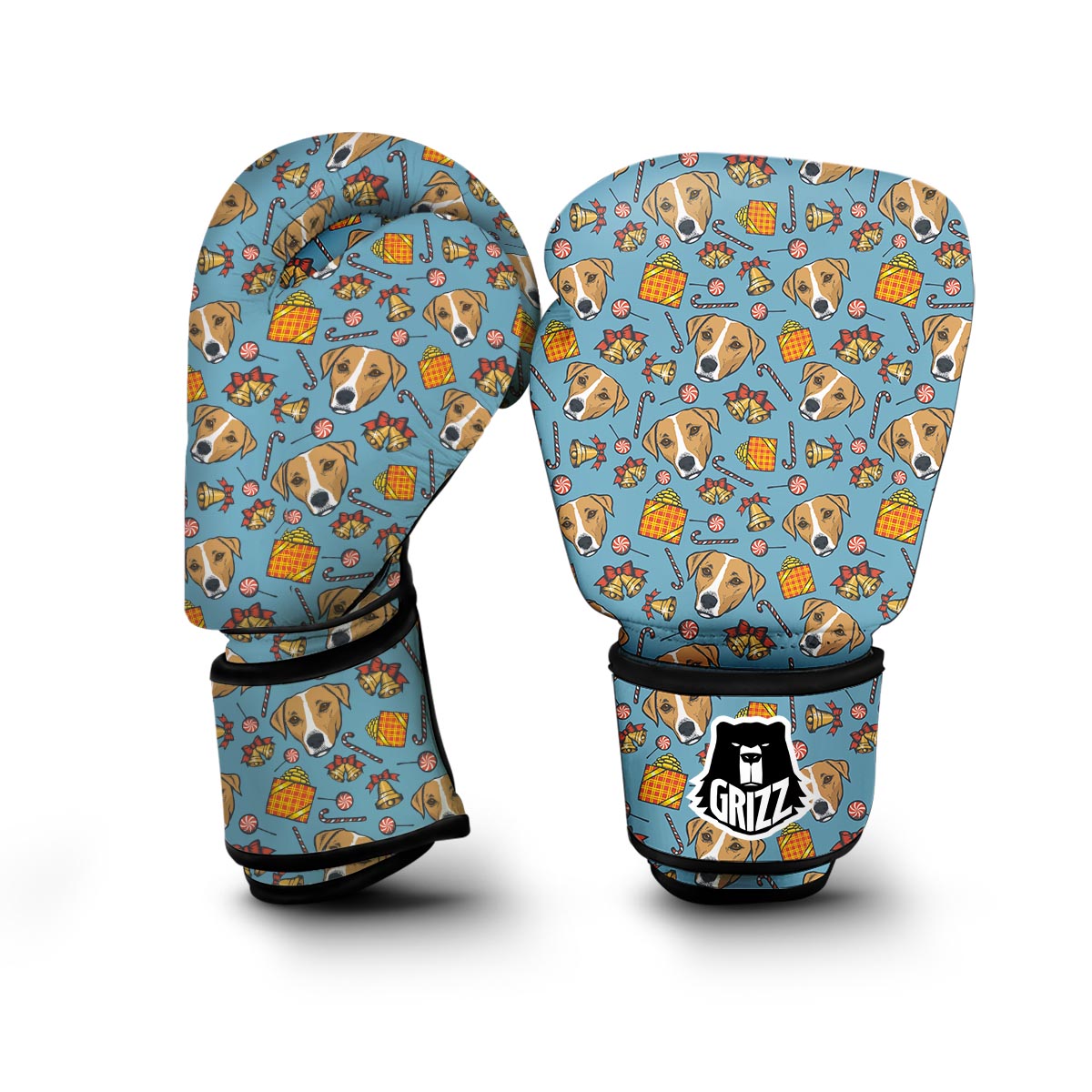 Dog Jack Russell Pattern Print Boxing Gloves-grizzshop