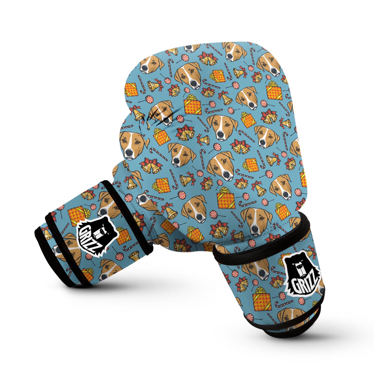 Dog Jack Russell Pattern Print Boxing Gloves-grizzshop