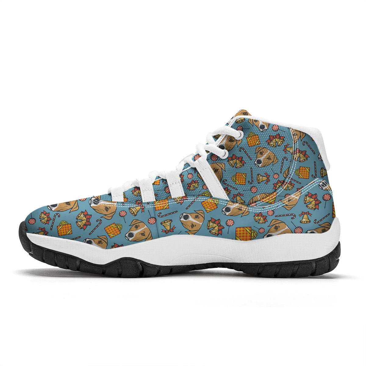 Dog Jack Russell Pattern Print White Bball Shoes-grizzshop