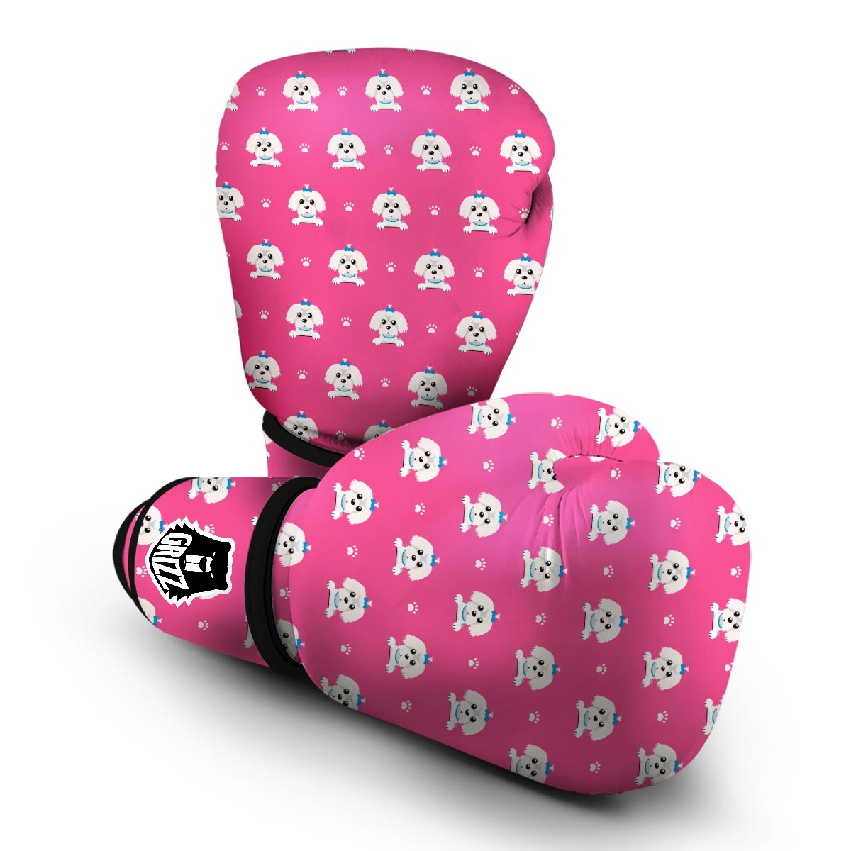 Dog Maltese Puppy Pattern Print Boxing Gloves-grizzshop
