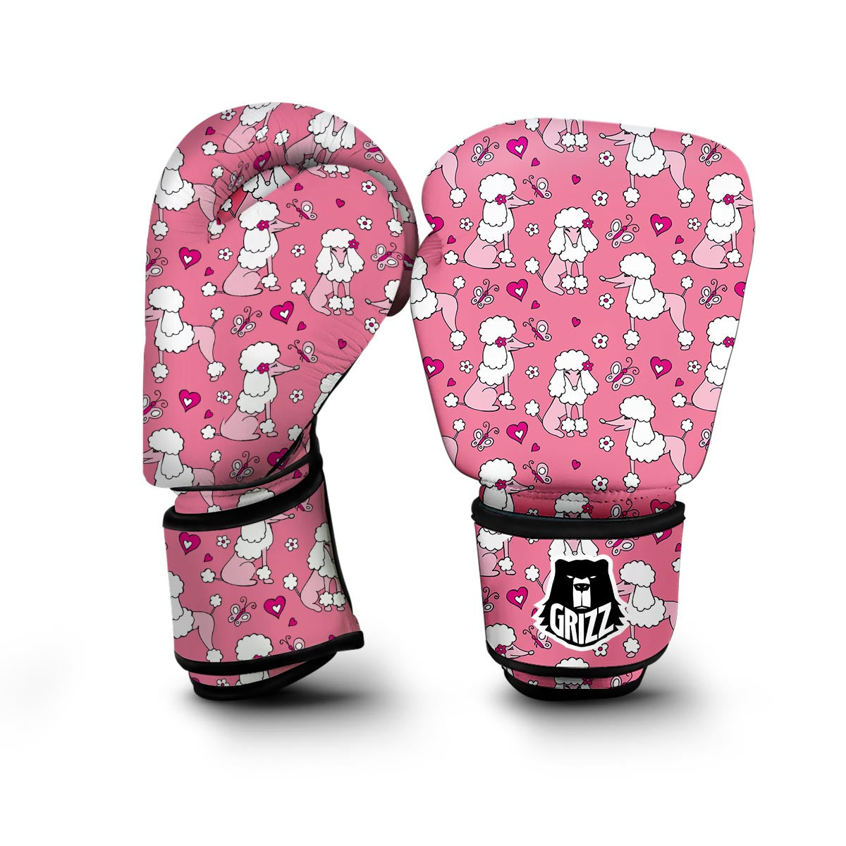 Dog Poodle Pattern Print Boxing Gloves-grizzshop
