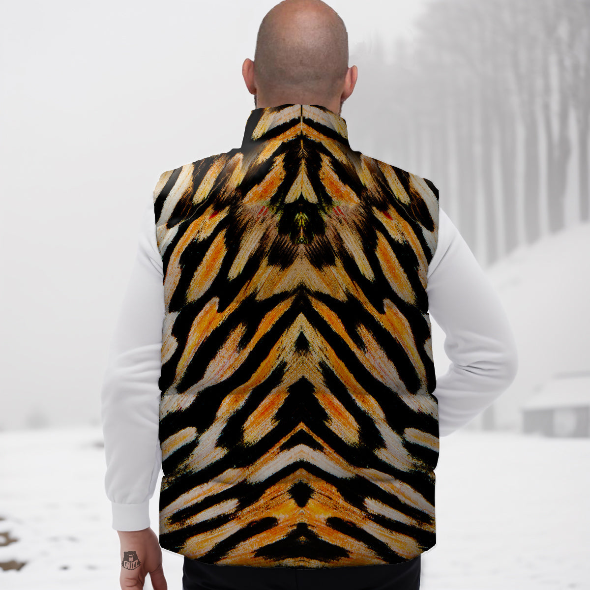 Dog Poodle Pattern Print Down Vest