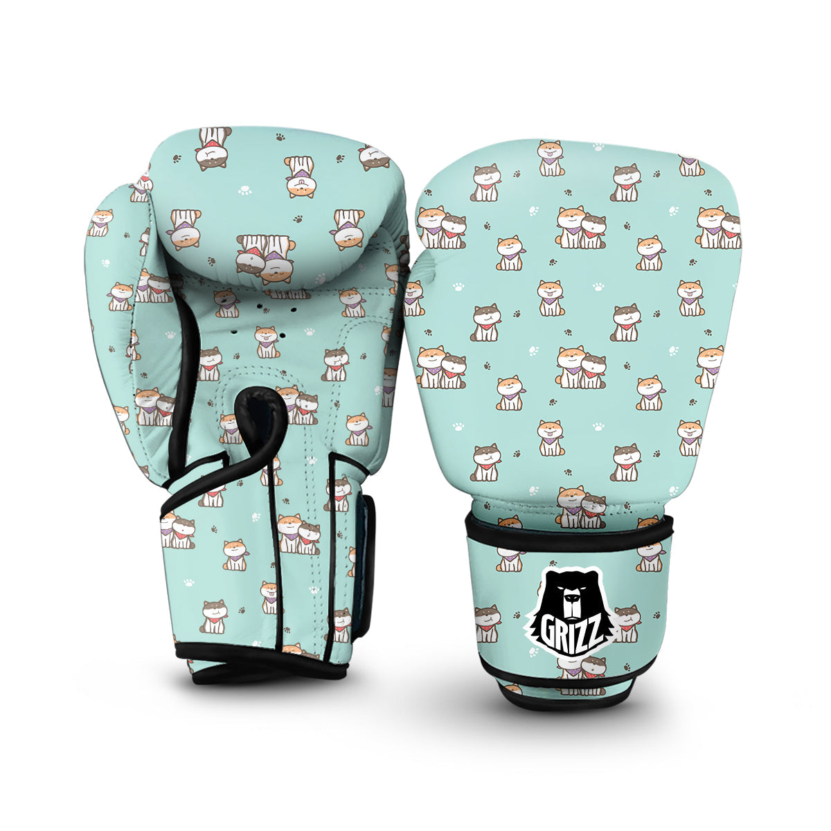 Dog Pupppy Shiba Inu Pattern Print Boxing Gloves-grizzshop