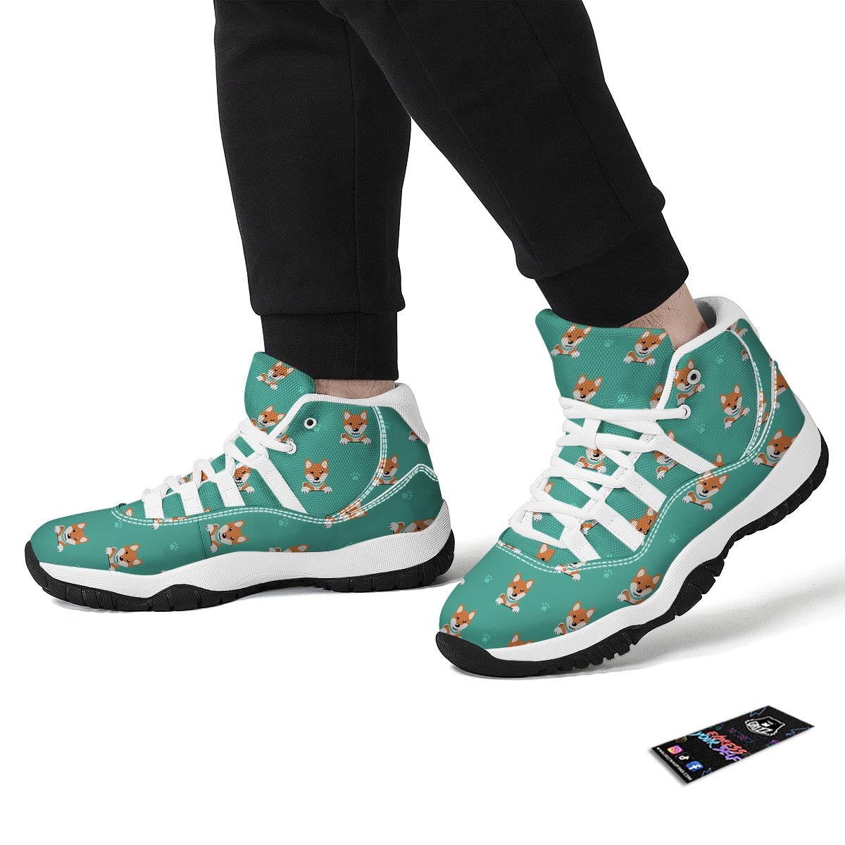 Dog Pupppy Shiba Inu Print Pattern White Bball Shoes-grizzshop