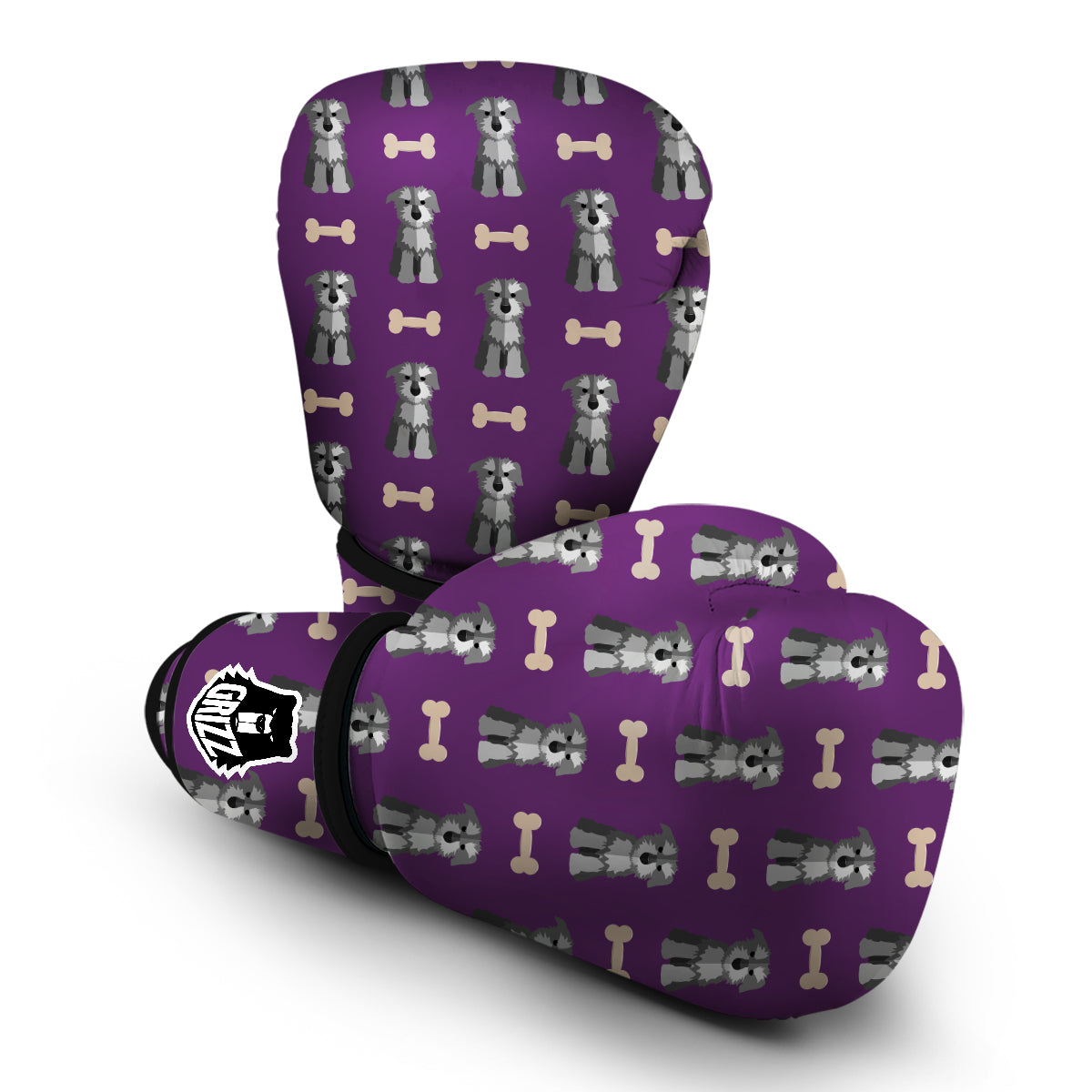 Dog Puppy Schnauzer Print Pattern Boxing Gloves-grizzshop