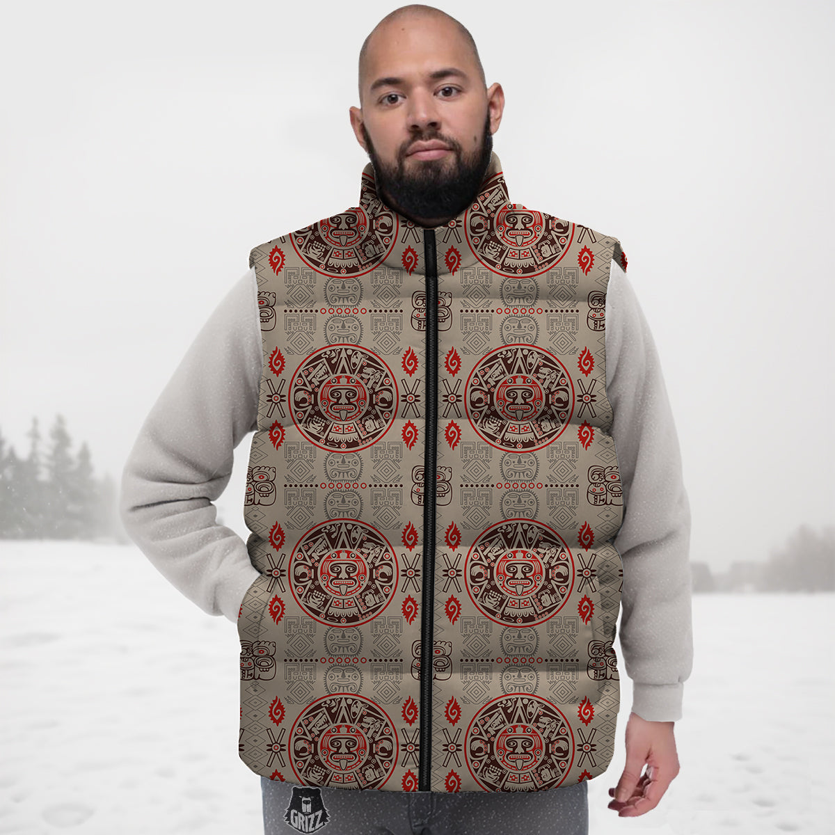 Dog Rottweiler Pattern Print Down Vest-grizzshop