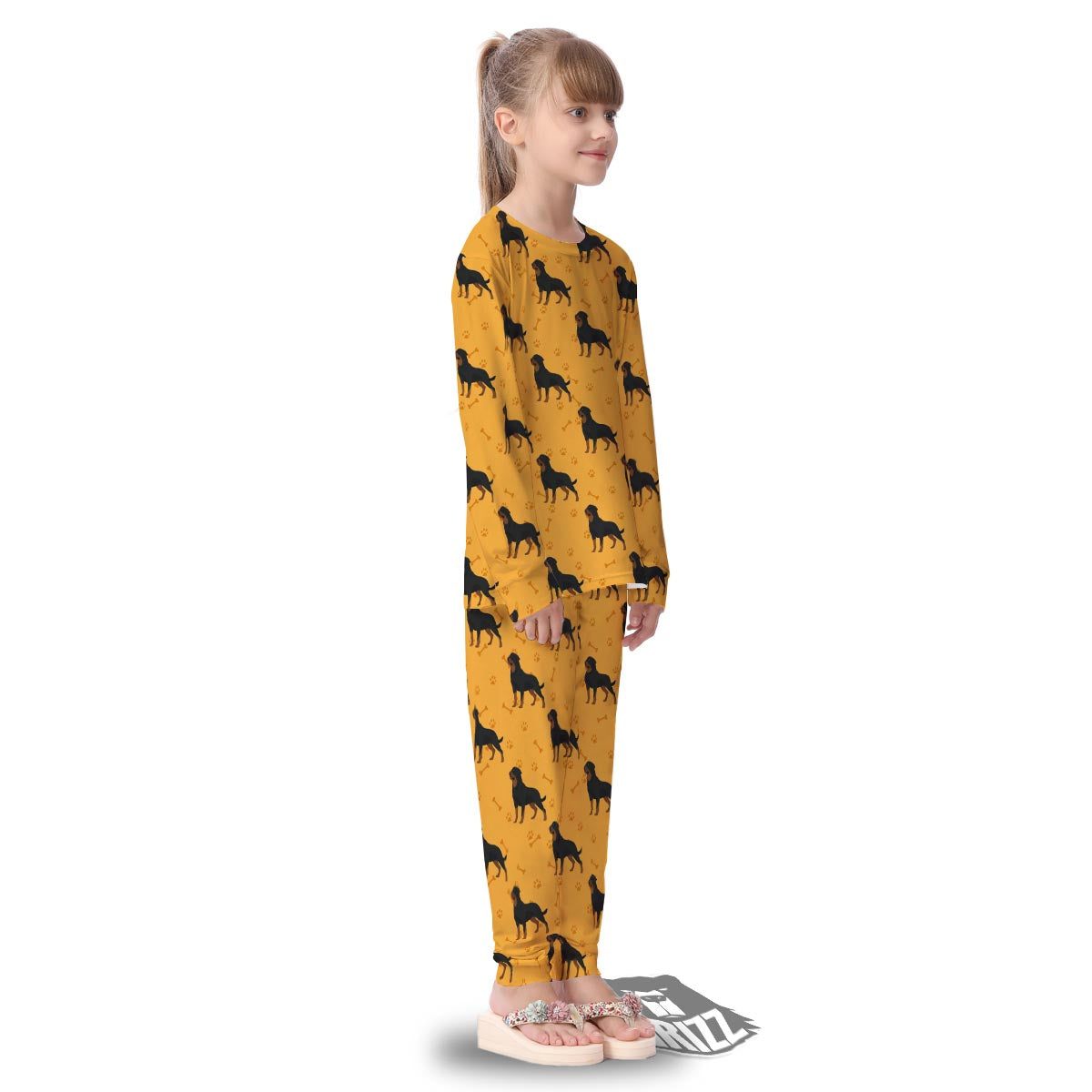 Dog Rottweiler Print Pattern Kid's Pajamas-grizzshop